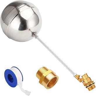 Float Ball Valve DN20 3/4" Male Thread Stainless Steel Floating Ball Brass Valve Automatic Switch for Stock Tank Pool Water Level Control