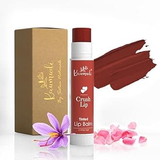 Kaumudi Handmade & 100% Natural 3 In 1 Lip Balm (Lip Tint, Cheek Tint, Eye Shadow) Made With Rose & Saffron Essential Oil, Best For Dry, Damaged & Chapped Lips, Hydrates & Moisturizes (Crush Lip)