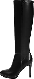 Knee High Boots Women Pointed Toe Stiletto Heel Fall Tall Boots Elastic Leather Long Boots Side Zipper