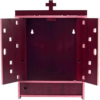 MDF Wooden Mandir with Doors | Compact Pooja Temple for Home | Office Temple & Housewarming Gift (452)