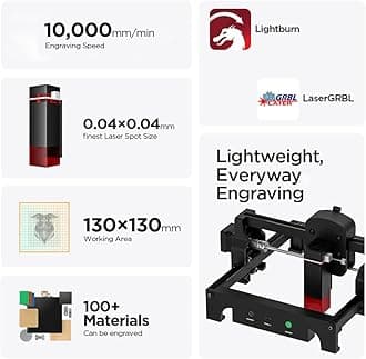 ACMER S1 Portable Laser Engraver Machine for Wood Metal Acrylic,2500mW/3500mW/6000mWDIY Engraving & Cutting Tool for Beginners, Jewelry, Crafts | LightBurn Compatible | 0.01mm Precision