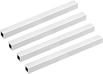 uxcell 6063 Aluminum Square Tube, 15mmx15mmx2mm Wall Thickness 200mm Length Seamless Straight Pipe Tubing 4 Pcs