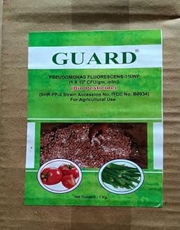 GUARD Organic Fungicide Pseudomonas Fluorescens Wilt Root Rot Blight Damping off in Plants Growth Promoter Multi pack (1 kg)