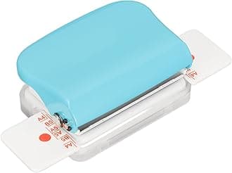 Manual Binding Machines 6mm Hole Dia 6 Holes Cinch Book Binding Machine With A Ruler Multipurpose Coil Binding Machine For For A4 B5 A5 (Light Blue)