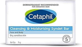 - Cetaphil Cleansing and Moisturising Syndet Bar, Shea Butter,For Face & Body, Sensitive skin, 75g, Pack of 1