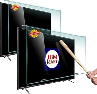 JBM MART® 55+43 inch TV Screen Protector - Tempered Glass Guard, 9H Hardness, Scratch resistance, Crystal Clear