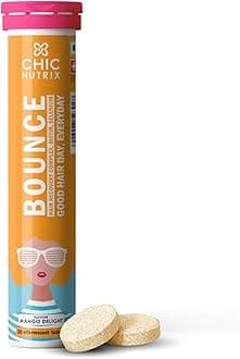 - Chicnutrix Bounce | 20 Mango Flavoured Effervescent Tablet | Biotin with Selenium and Amino Acids - Hair Fall & Hair Growth Management – Thick Hair - Frizz-Free Hair- Hair Fall Control Supplement