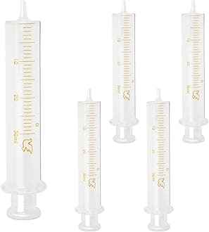 5 Pack 30ml Glass Syringe With Caps for Liquid,Borosilicate Glass Syringes for Oil or Glue Applicator,No Needle