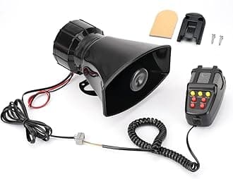 HANABI Police Horn Siren for Cars Jeeps suvs 7 Tone Loud Hooter with Mic VIP Siren 100 watts Police Siren for Cars Jeeps suvs 7 Tone Loud Hooter Car Speaker kit for Nissan Magnite