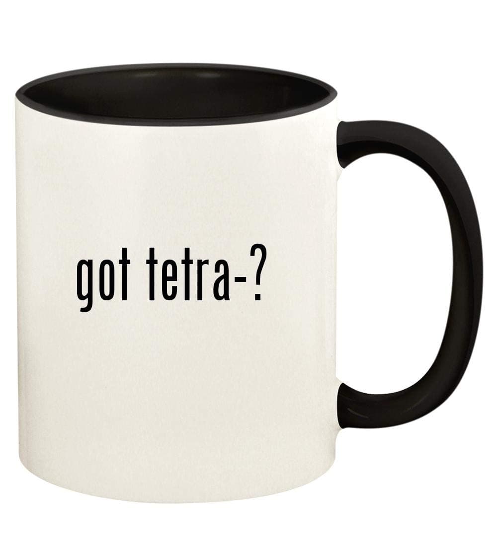 got tetra-? - 11oz Ceramic Colored Handle and Inside Coffee Mug Cup, Black