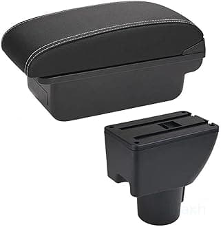 Car armrest for Hyundai for Getz Armrest for Hyundai for Getz Car Armrest Box Retrofit Parts Dedicated Center Storage Box Car Accessories(C3 Black White NOUSB)