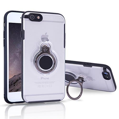 SIXRARI for iPhone X Case/iPhone 10 Protective Cover with Kickstand with Magnetic Car Mount with Grip Rotating Ring Holder Stand for IphoneX Cases (Clear)