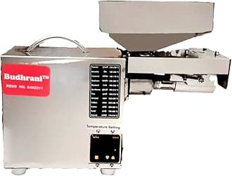 By MASTER MACHINES 400 Watt Oil Press/Maker Machine With Simplified Temperature Controller, Silver Stainless Steel - 1 Year Warranty SINGLE PHASE HOME ELECTRICTY MM - 06