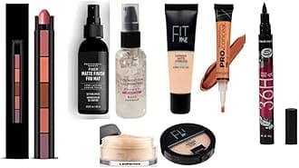 Lecherous Beauty 8 In1Combo Kit-Foundation, Primer, Liquid Concealer, Loose Powder, Compact Powder, 5 in 1Lipstick, 36H Eyeliner & Makeup Fixer (Setting Spray) - Ideal for Face Makeup -Complete Makeup