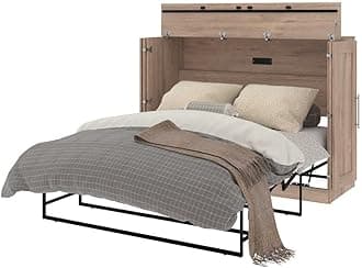 BESTAR Pur Cabinet Bed with Mattress, Full, BARK Gray