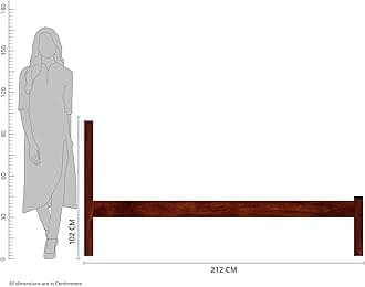 Wooden Modern King Size Bed Without Storage | Wooden Double Bed Cot Bed for Bedroom Furniture | Palang Double Bed for Hotels | Solid Sheesham Wood, Honey Finish