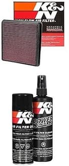 K&N 33-2387 High Performance Replacement Air Filter with Filter Care Service Kit for 2007-2013 Toyota Tundra, 2008-2013 Toyota Sequoia, 2008-2017 Toyota Land Cruiser, 2008-2013 Lexus LX570