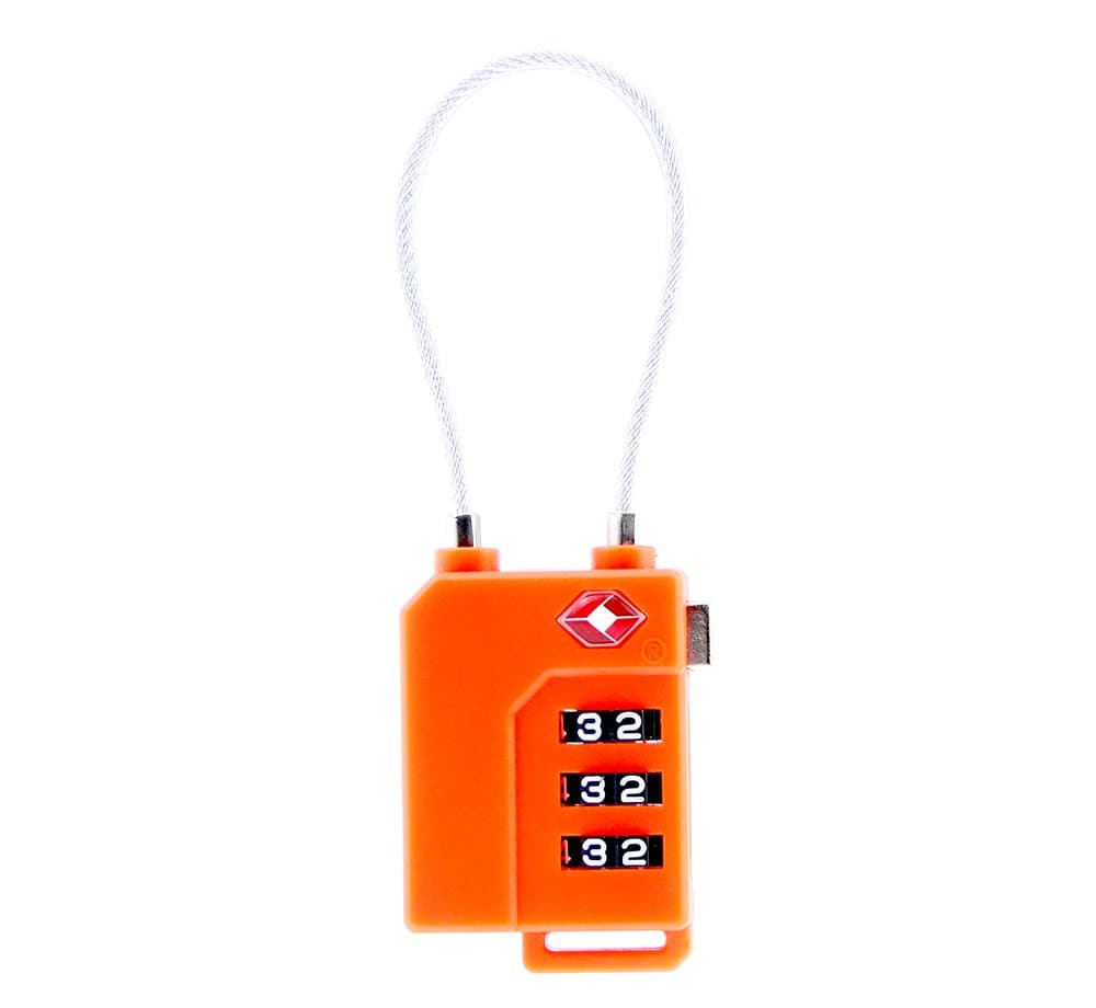 Polysun TSA Approved 3 Digit Combination Lock for School Employee Gym & Sports Locker, Outdoor Fence & Storage - Padlock - Easy To Set Your Own Resettable Number Combo - Metal & Plated Steel(Orange)