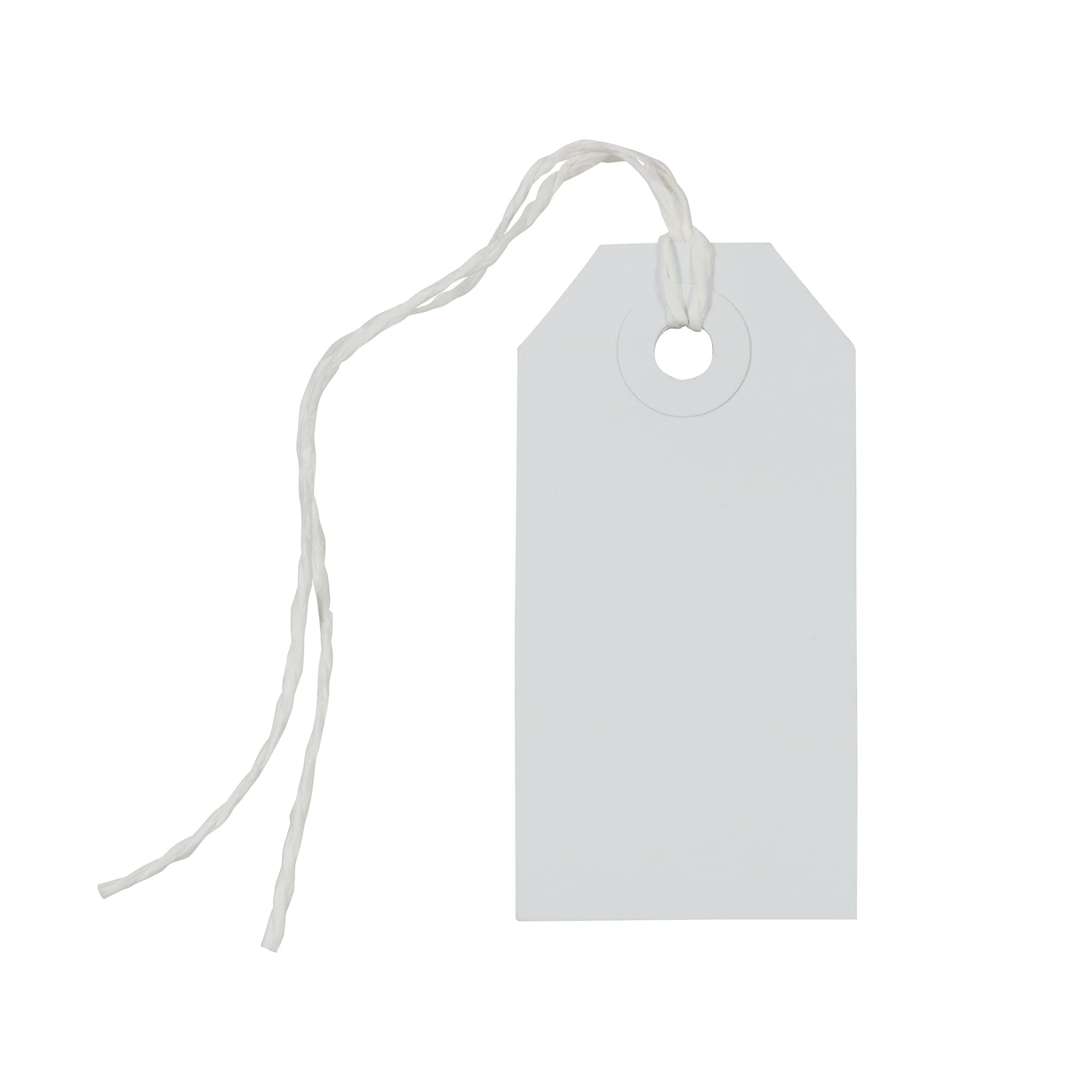 JAM PAPER Gift Tags with String - Small - 3 1/4 x 1 5/8 - White - 10/Pack