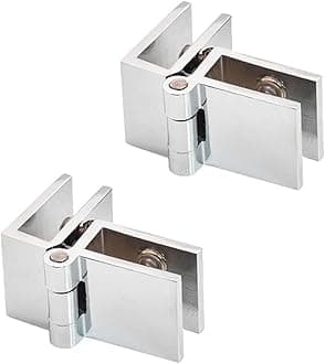 2Pcs 90° Degree Heavy Duty Bathroom Clamp,Zinc Alloy Glass Door Hinge Square Two-Way Fixed Glass Door Hinge Clamp Cupboard Showcase Cabinet Clip