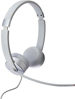 Lenovo 100 Stereo Analogue Wired On Ear Headphones with Mic, Memory-Foam earcups, 30 mm Driver | Computer/PC or Laptop Headphone (Cloud Grey)