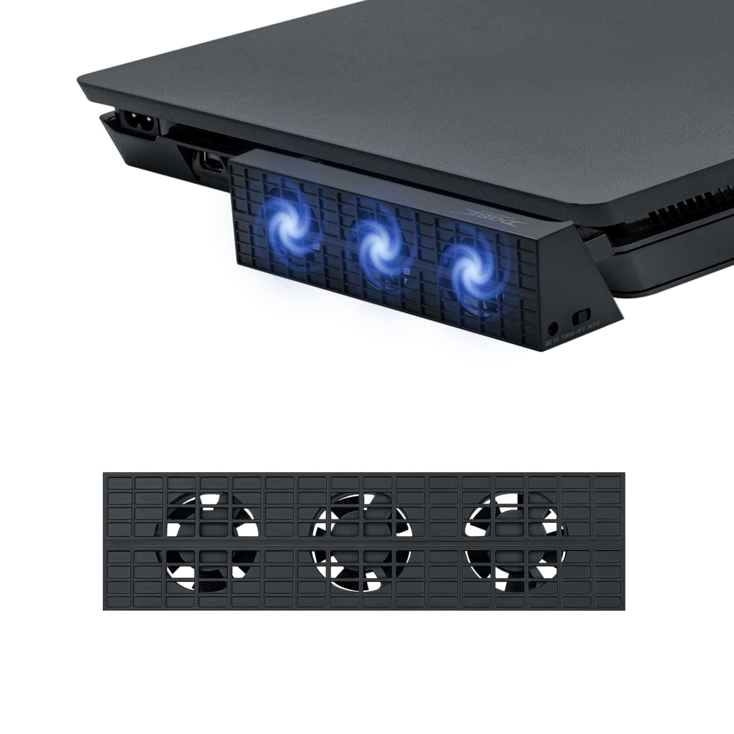 Mcbazel Dobe Intelligent External Auto Temperature Control 3-Fan Cooling Fan Cooler for PS4 Slim Gaming Console [NOT for PS4 /PS4 Pro]