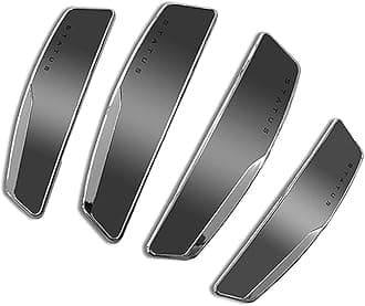 STATUS 4Pcs High Glossy Slim Door Edge Guards Bumper Protector Trim Guard Sticker Molding for Motors Auto Vehicle (Metallic Silver)