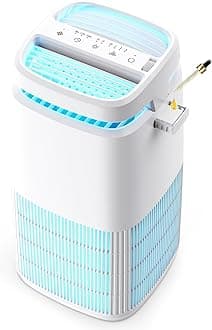 POMORON 4-in-1 Air Purifiers for Home, Air Ionizer Negative Ion Generator, H13 HEPA Filter, UV, Covers 1250 Ft² 99.97% Removal Rate for Pollen Smoke Pet Dander Air Cleaner for Bedroom, MJ002H, White