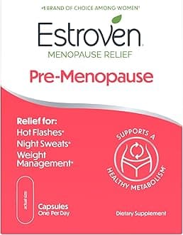 Estroven Pre-Menopause Relief, 30 Ct, Clinically Proven Ingredients, Provides Menopause Relief plus Night Sweats & Hot Flash Relief, Drug-Free or Estrogen Free