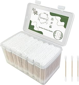 Egaageoi Bamboo Cotton Swabs 800 Count - Double-Tipped Cotton Buds for Ear Cleaning, Makeup, Crafts, and Personal Care - Organic, Biodegradable, and Gentle Swabs for Daily Hygiene and Detailing