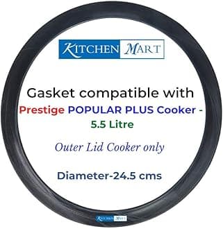 Kitchen Mart Gasket compatible with Prestige Popular Plus Pressure cooker (5.5 Liters)