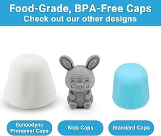 Self-Closing Toothpaste Caps 3-Pack by Tilcare - No Waste Cap Dispensers for Adult and Kids Bathroom - Mess-Free Toothpaste Lids - Easy to Use, Food Grade Silicone and BPA-Free Toppers