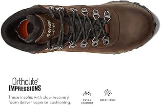 HI-TEC Altitude VI I WP Leather Waterproof Men's Hiking Boots, Upgraded New 2022 Model with High Performance Michelin Rubber Outsoles for Trail and Backpacking, Dark Brown Tan, 10.5 X-Wide