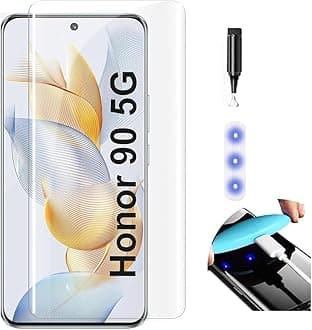 Advanced HD+ Curved UV Tempered Glass Screen Protector Designed for Honor 90 5G (2024) || Full Screen Coverage with Easy Installation Kit (Anti-Scratch)
