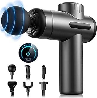 Fascial Release Gun, Mini Handy, Myofascial Release Gun, 6 Types of Heads, 6 Levels of Strong Vibration, Type-C Rechargeable, 2,400 mAh, Large Capacity, Silent, Small, Lightweight, Portable
