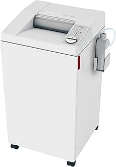 ideal. 2604 High Security Super Micro-Cut Centralized Office Paper Shredder with Automatic Oiler, Continuous Operation , 6–8 Sheet Feed Capacity, 26 Gallon Bin, 1 Horsepower Motor, P-7 Security Level