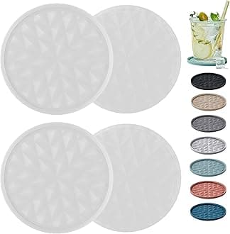 Silicone Coasters for Drinks[4 Pack]- Cup Mat for Tabletop Protection-Non-Slip, Non-Stick, Coffee Table Decor, Great Gift for Any Occasion, Translucent