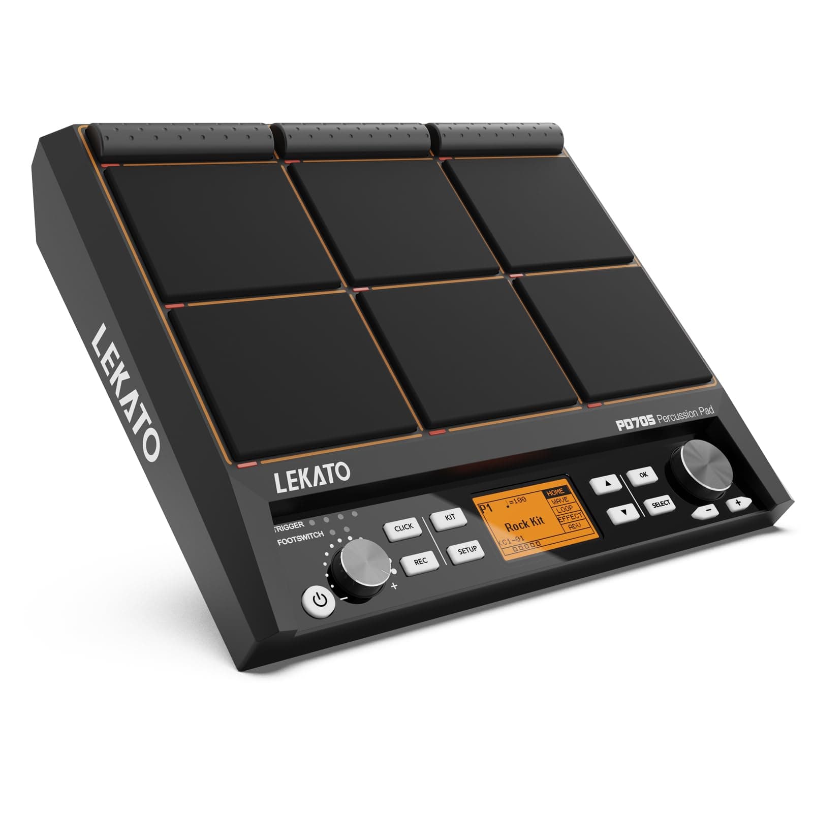 Percussion Sample Pad, Electric Drum Pad with 9 Velocity-Sensitive Drum Pad, 592+ Sounds, Electronic Drum Set Pad Multipad with MIDI out, USB MIDI, AUX, Looper, Metronome, Trigger inputs