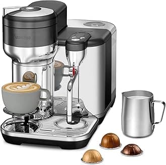 Breville Nespresso Vertuo Creatista Single Serve Espresso Maker, BVE850BST - Black Stainless Steel