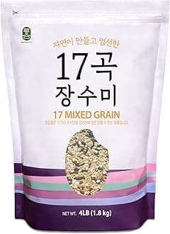 ROM AMERICA 17 Premium Healthy Mixed Grains Rice with Brown Rice, Wild Sweet Rice, Black Rice, Red Rice, Whole Barley, Fine Barley, Glutinous Millet, Quinoa, Oat, Sorghum, Brown Rice, White Sweet Rice... and MORE 4LB