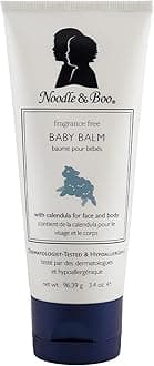 Noodle & Boo Baby Balm for Face and Body, Hypoallergenic and Natural Baby Skin Care with Organic Calendula for Sensitive Skin, Pediatrician and Dermatologist-Tested, Fragrance Free, 3.4 Oz