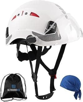 Safety Helmet Hard Hat with Visor, Lightweight Vented Work Helmet, 6-Point Adjustable Ratchet Suspension Hardhat for Industrial and Construction