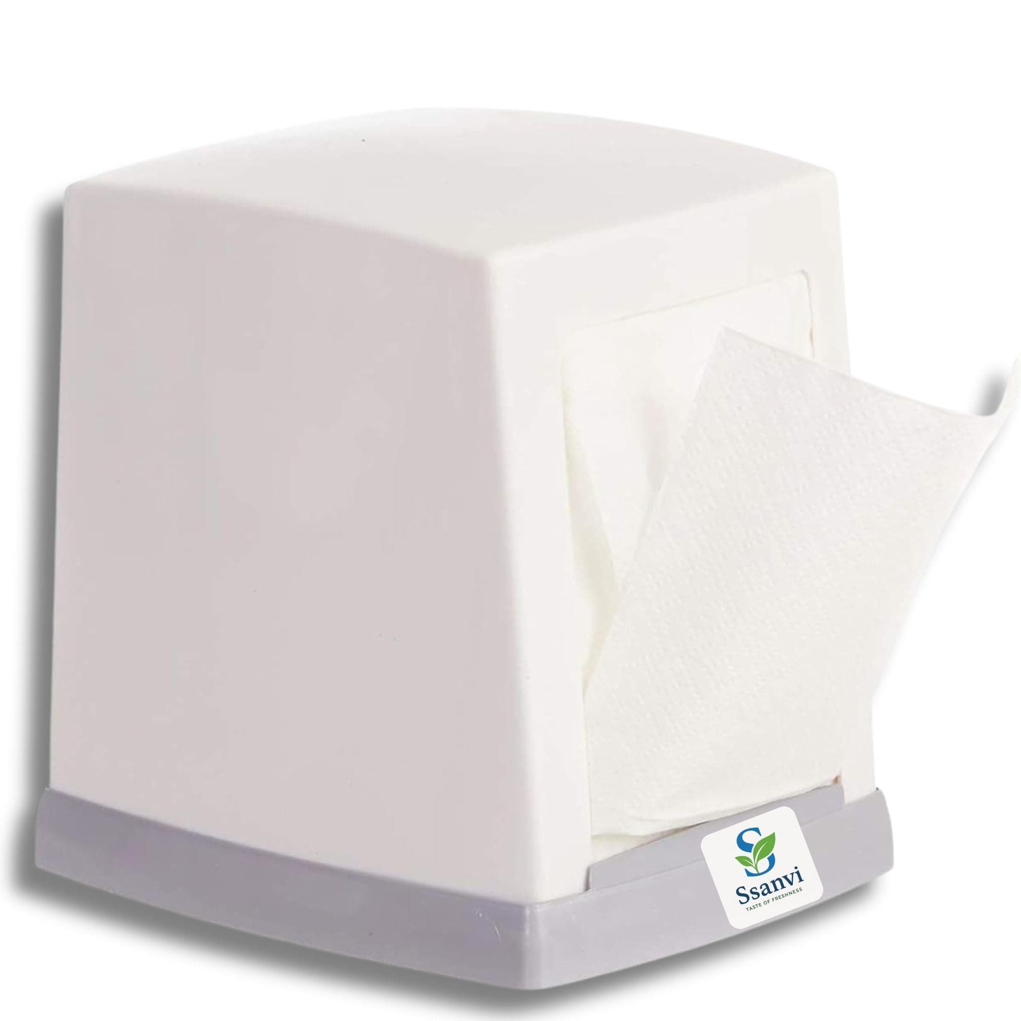 Double Side Table Top Tissue Dispenser with 2 Refill Tissue Paper Box for Kitchen, Dining Table, Office (White)