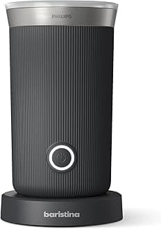 PHILIPS Baristina Milk Frother - Foam Milk Perfectly. Hot and Cold. Dairy and Non-Dairy. Easy to Clean Baristina Espresso Machines. Black (BAR311/60)