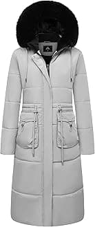 Women's Long Winter Puffer Coat Waterproof Warm Maxi Down Jacket Faux Fur Removable Hood Parka
