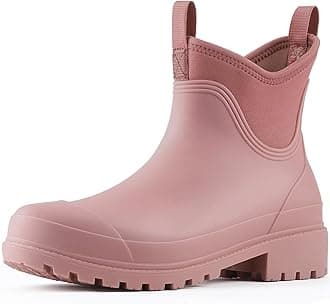 Showave Ankle Rain Boots Women Waterproof Garden Boot Comfort Lined Rubber Mud Chore Booties Slip on Chelsea Rain Footwear