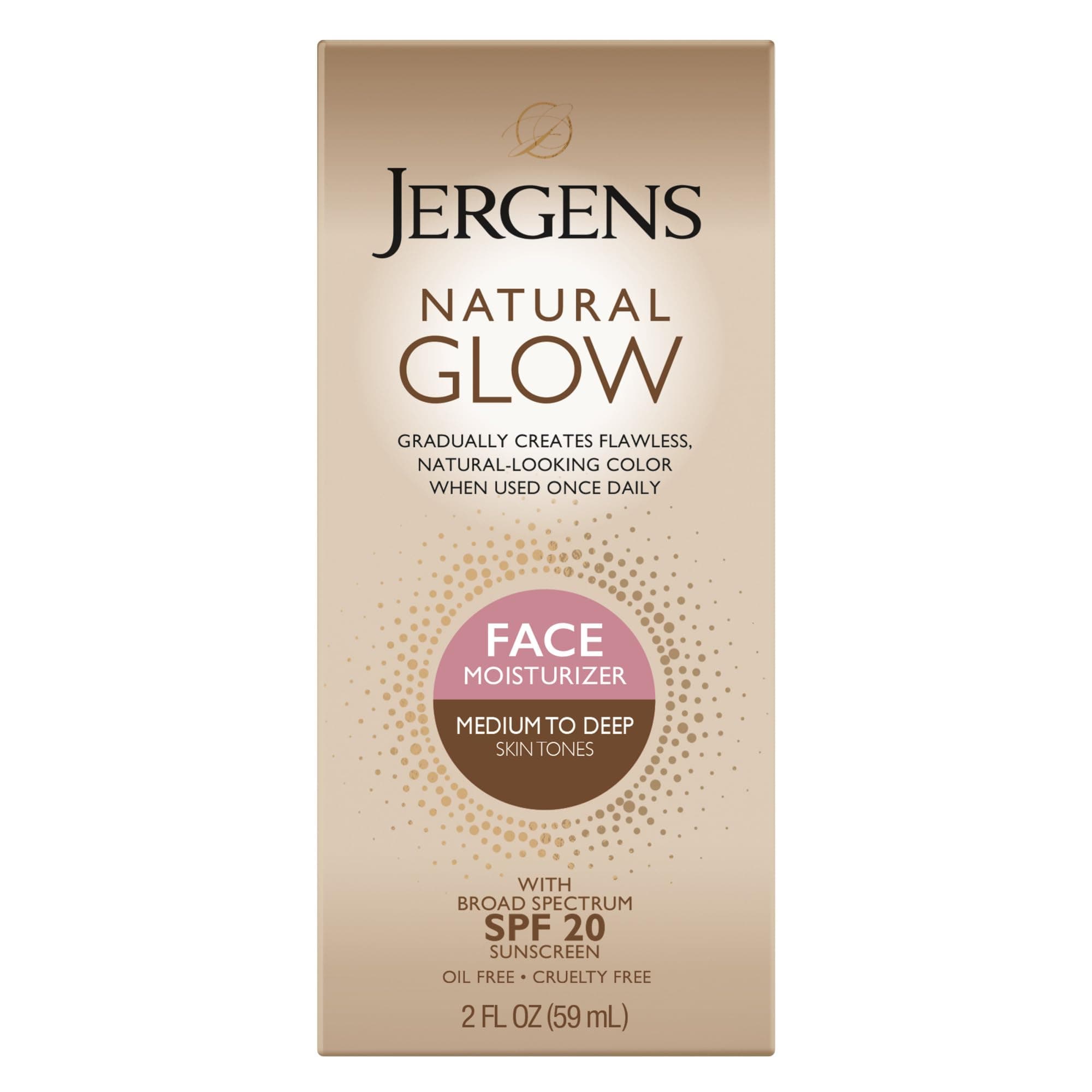 Natural Glow, Face Moisturizer, SPF 20, Medium to Deep, 2 fl oz (59 ml)