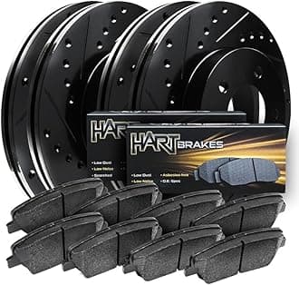 Hart Brakes Front Rear Brakes and Rotors Kit |Front Rear Brake Pads| Brake Rotors and Pads| Ceramic Brake Pads and Rotors |fits 2013-2021 INFINITI JX35, QX60; Nissan Murano, Pathfinder