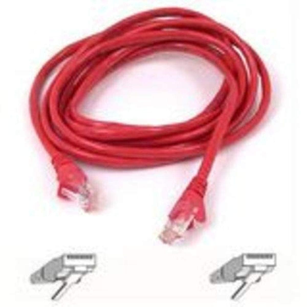 Category-5e Crossover Molded Patch Cable (Red, 10 Feet)