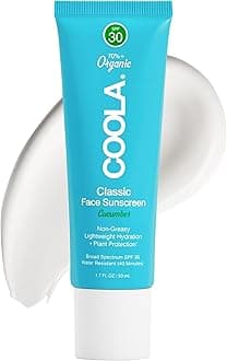 COOLA Organic Face Sunscreen SPF 30 Sunblock Lotion, Dermatologist Tested Skin Care for Daily Protection, Vegan and Gluten Free, Cucumber, 1.7 Fl Oz